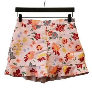 Red Valentino Floral Print Ruffled Shorts Size 40 Approx US 4